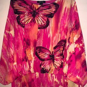 Vibrant Multi Colored Butterfly Blouse